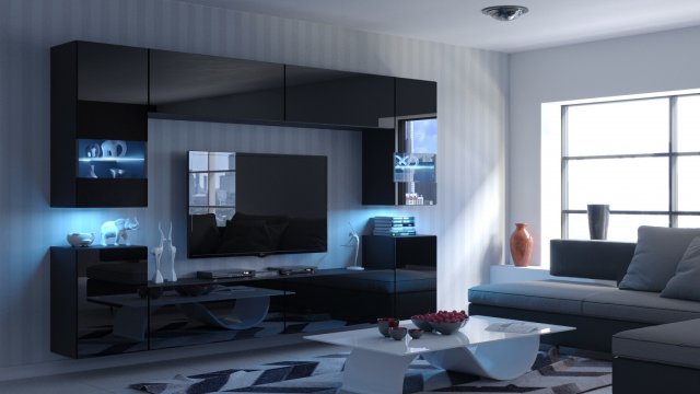 Concept-27 Wall unit Black mat/black gloss 27/HG/B/1