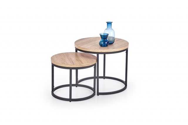 OREO Coffee table set Sanremo oak/black