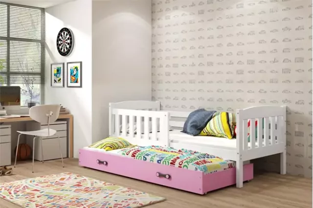 Cubus 2 Bed with two mattresses 200x90 white/pink