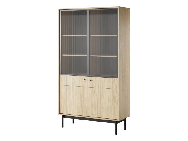 Japandy Oak Linea WT104 Glass-fronted cabinet