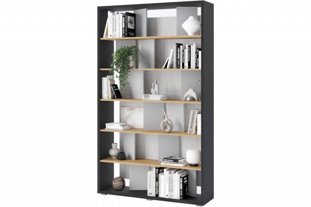 FITT FP1GD-shelf with lighting-graphite/linear oak/nature/gray