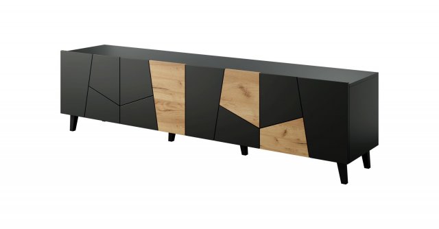 ETNA- RTV 200 TV cabinet Schwarze Matte/Eiche craft