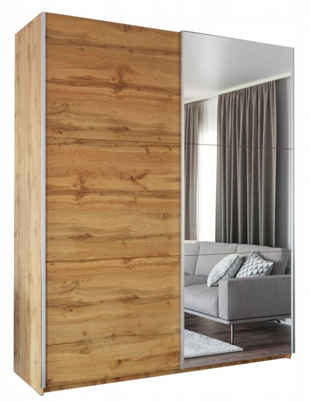 Rodos 200 Sliding door wardrobe (oak wotan)