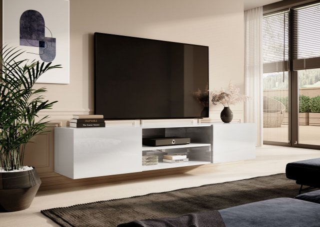 SLIDE 200 K TV-alus White gloss