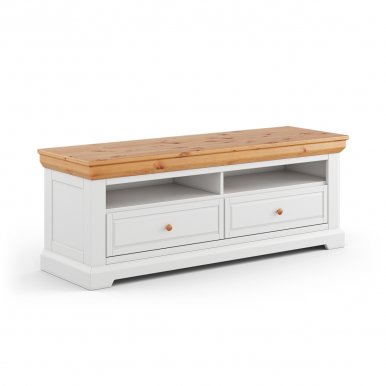 Marone Elite White/pine PLMEL09 TV-Bank,Weiß/Kiefer