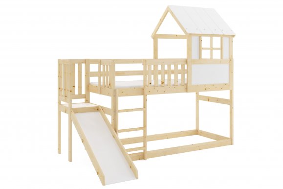 Loft-A Kõrge voodi,1 madratsiga 200x90,Männipuit
