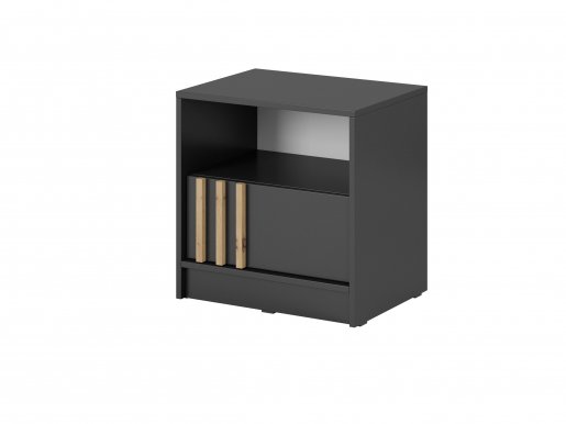 NELLY S51 Ночной шкафчик (графит/artisan ламель)