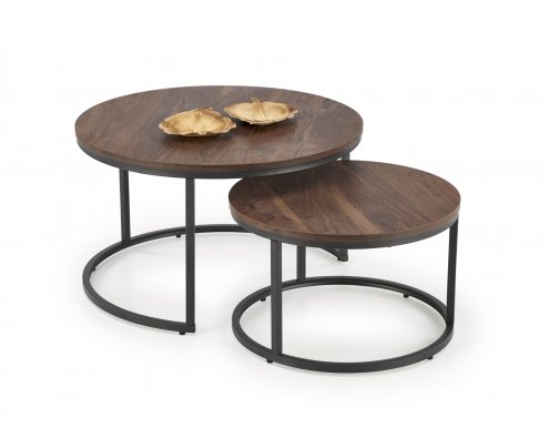 JAVA 2x coffee table set Walnut / Black