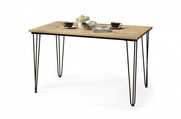 HAIRPIN STO Dinning table,oak artisan/black matte