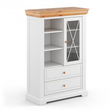 Marone Elite White/pine PLMEL04 Glass-fronted cabinet