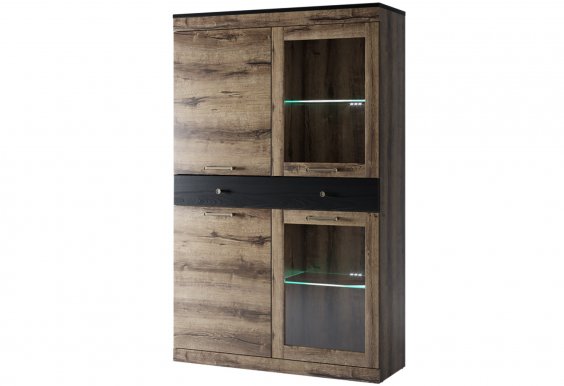 Jagger wit N 2d2w1s Glass-fronted cabinet