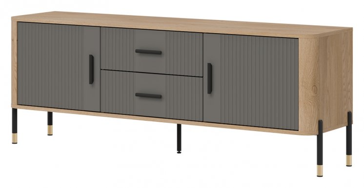 DAN-DT 01 Cremona Toro Eiche/Grau matt RTV-Schrank