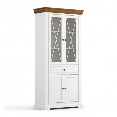 Marone Elite White/tabacco PLMEL02/T Glass-fronted cabinet