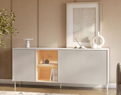 LIBA LB-04 Kummut valgustusega,Vicenza tamm/Valge siid