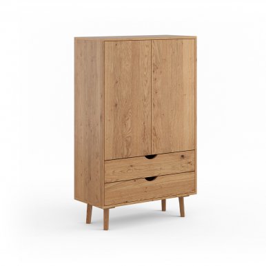 Simona PRHSIM05 Highboard mit 2 Schubladen,Eiche massiv