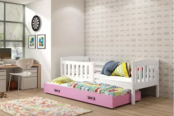 Cubus 2 Bed with two mattresses 200x90 white/pink