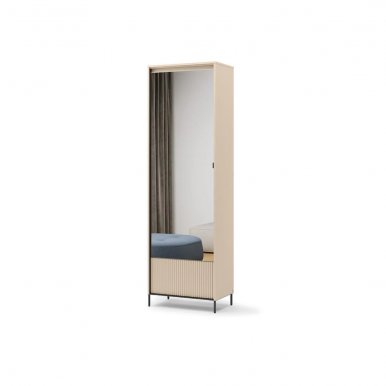 TREND TG-01 Wardrobe with LED lighting,Beige sand/black