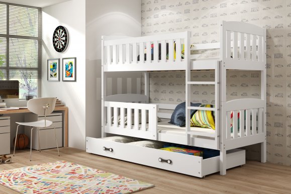 Cubus 2 Bunk bed with mattress 190x90 white