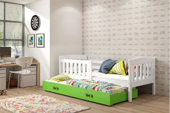 Cubus 2 Bed with two mattresses 200x90 white/green