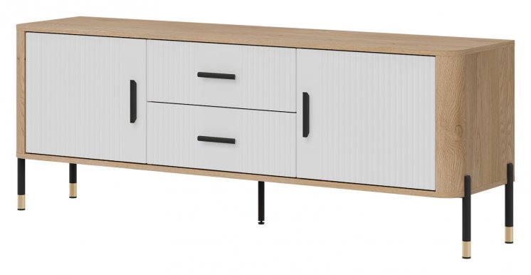 DAN-DT 01 Cremona Toro Eiche/Weiß matt RTV-Schrank