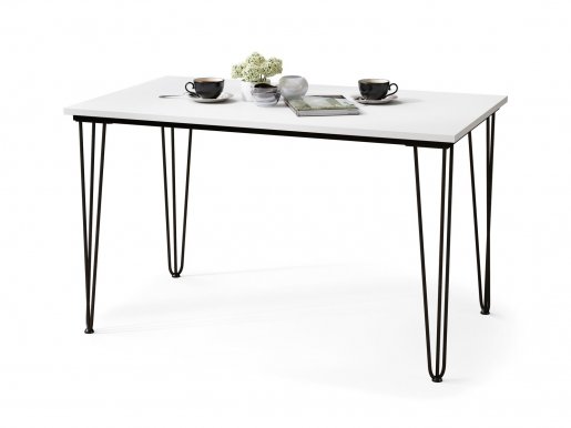 HAIRPIN STO Dinning table,white matte/black matte