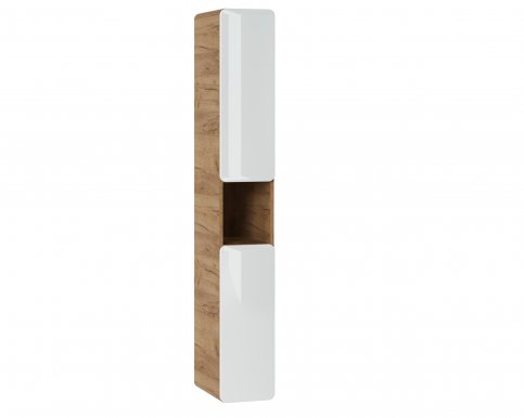 Abura White/Oak Craft 805 White High cabinet 2D 25CM 