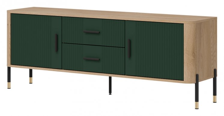 DAN-DT 01 Cremona Toro Eiche/grün matt RTV-Schrank