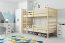 Bunk bed with mattress 190x80 pine