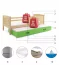 Cubus 2 Bed with two mattresses 200x90 pine/green