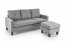 GERSON sofa with ottoman, color: grey