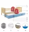 Cubus 2 Bed with two mattresses 200x90 pine/blue