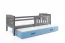 Cubus 2 Bed with two mattresses 200x90 graphite/blue