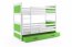 Riko II 190x80 Bunk bed with two mattresses White/Green