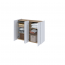 EASY EA-02 Chest 4d with lighting - white gloss/oak scandi