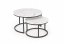 JAVA 2x Coffee table set white Marmor / black