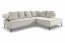 VIVIENE L NAR Corner sofa (CREME – Lambi 08 + brown eco-leather piping)